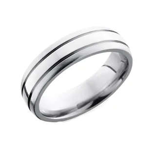 Cobalt Chrome Wedding Ring with Dual Finishes