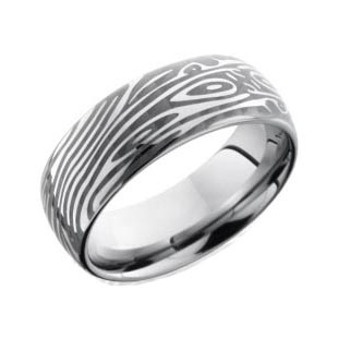 Cobalt Chrome Wedding Ring with Laser Design