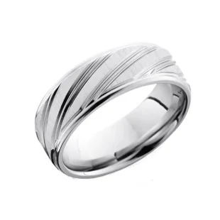 Cobalt Chrome Cross Stripe Wedding Ring