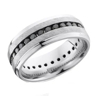 Cobalt Chrome Eternity Black Diamond Wedding Band