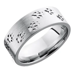 Cobalt Chrome Wedding Ring with Wolf Tracks
