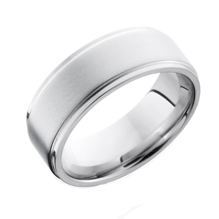 Cobalt Chrome Wedding Ring with Bead Blast Center