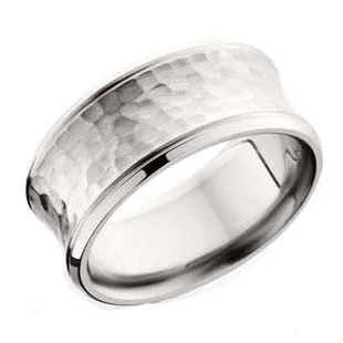 Cobalt Chrome Wide Concave Band with Hammered Center