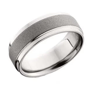 Cobalt Chrome Wedding Ring with Sandblast Center