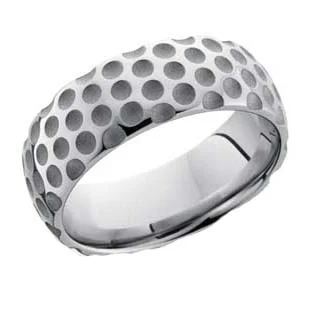 Cobalt Chrome Golf Ball Wedding Ring