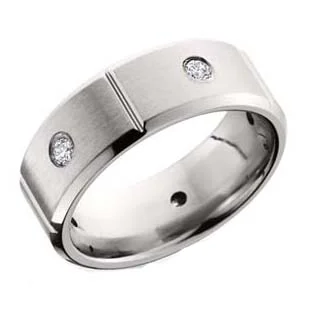 Cobalt Chrome Wedding Ring with Diamonds