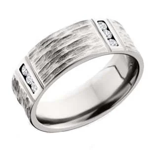 Cobalt Chrome Wedding Ring with Channel Set Diamonds