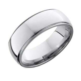 Cobalt Chrome Wedding Ring with Milgrain