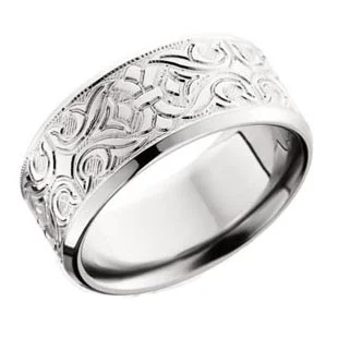 French Scroll Pattern Wedding Ring Cobalt Chrome