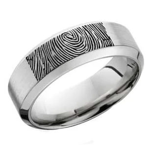 Fingerprint Wedding Ring in Cobalt Chrome