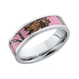 Narrow Cobalt Chrome Camo Wedding Ring