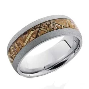 Domed Camo Ring in Cobalt Chrome with Bead Finish