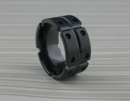 Flat Matrix Black Zirconium Ring Satin Finish