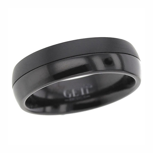Dual Finishes Black Zirconium Ring