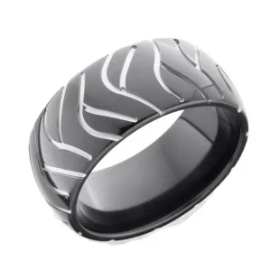 Super Cycle Black Zirconium Wedding Ring