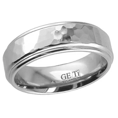 Hammered Titanium Wedding Ring