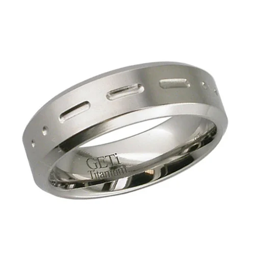 Morse Code Titanium Wedding Ring