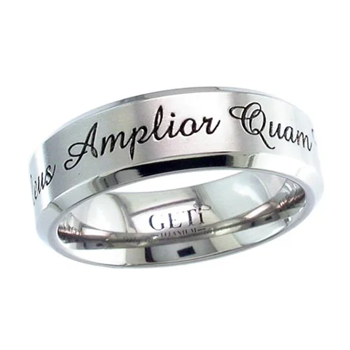 Titanium Wedding Ring with Choice of Latin Phrase