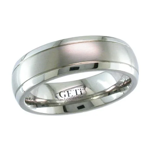 Titanium Wedding Ring with Dual Finish