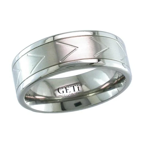Chevron Titanium Wedding Ring