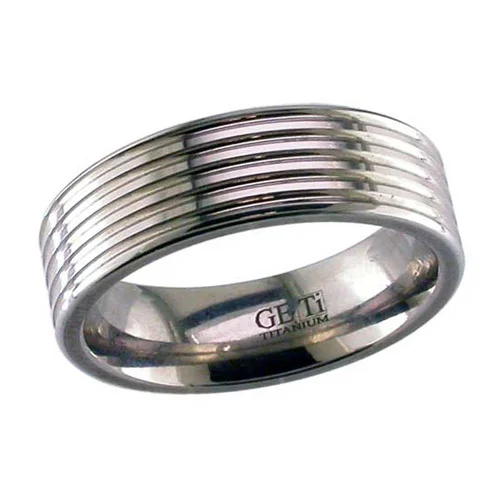 Multigrooved Titanium Wedding Ring