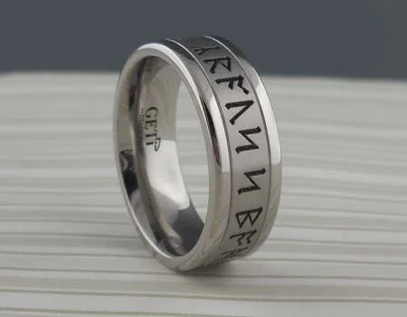 Custom Rune Wedding Ring in Titanium