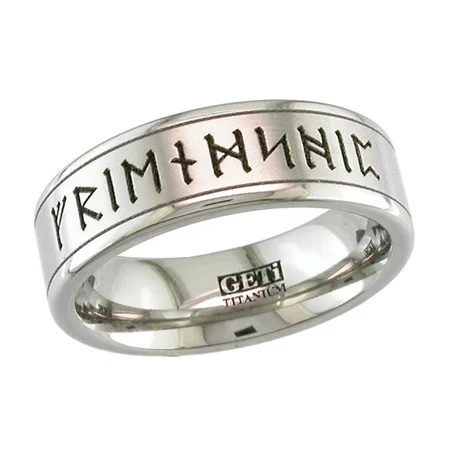 Custom Rune Wedding Ring in Titanium
