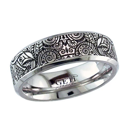 Zen Art Design Titanium Wedding Band