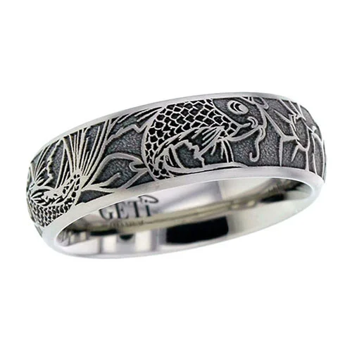 Titanium Koi Carp Wedding Ring