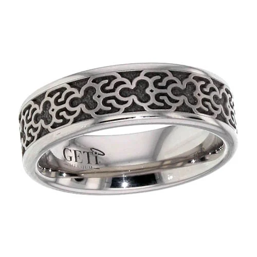 Baroque Design Titanium Wedding Ring