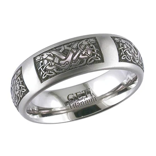 Celtic Dog Titanium Wedding Ring