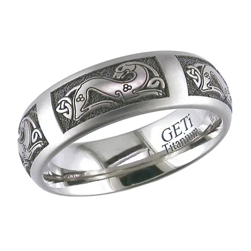 Titanium Celtic Dog Wedding Ring
