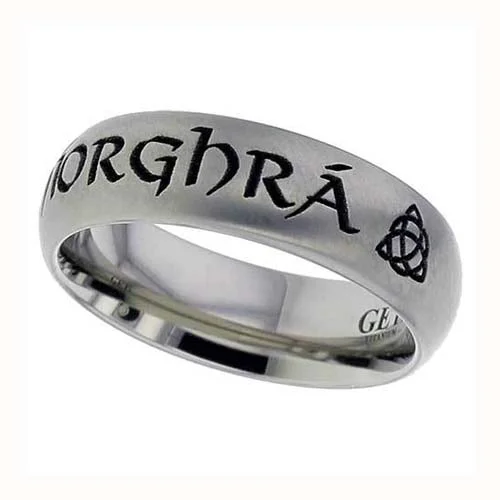 My Eternal Love in Gaelic Titanium Wedding Ring by GETi