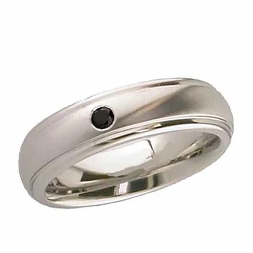 Black Diamond Titanium Wedding Ring