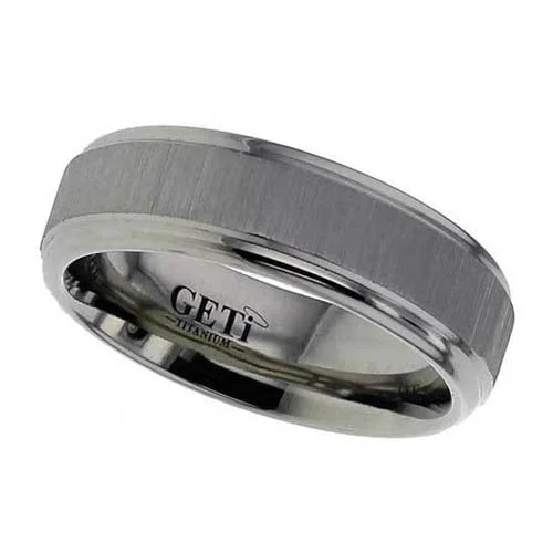Titanium Wedding Ring with Linished Finish