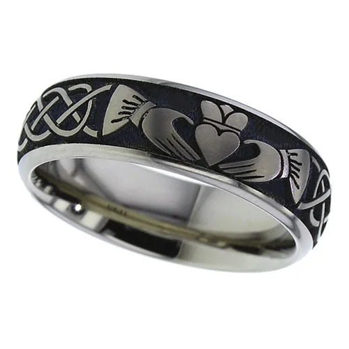 Claddagh Wedding Ring in Titanium