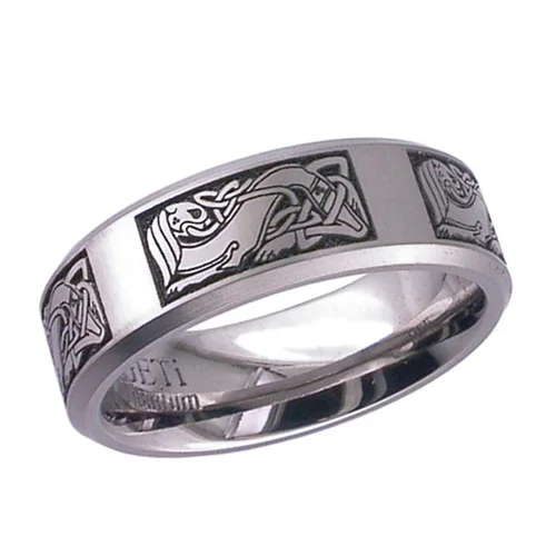 Celtic Hound Titanium Wedding Ring
