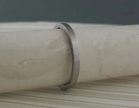 Flat Titanium Wedding Ring Satin Finish 2 mm
