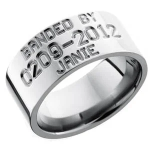 Titanium Bird Band Wedding Ring