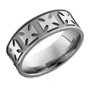 Titanium Maltese Cross Wedding Ring
