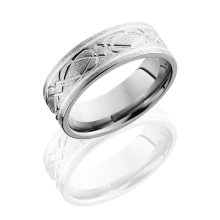 Celtic Weave Titanium Wedding Ring with Silver Inlay