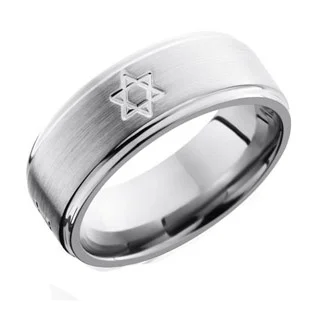 Titanium Star of David Wedding Ring