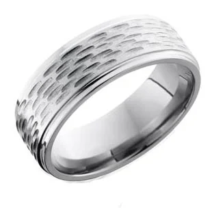 Titanium Wedding Ring with Textured Design
