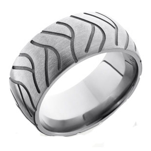 Titanium Super Cycle Tire Tread Wedding Ring