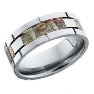 Segmented Titanium Camo Wedding Ring