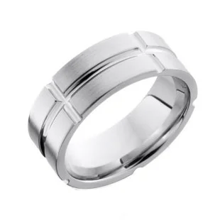 Segmented Cobalt Chrome Wedding Ring