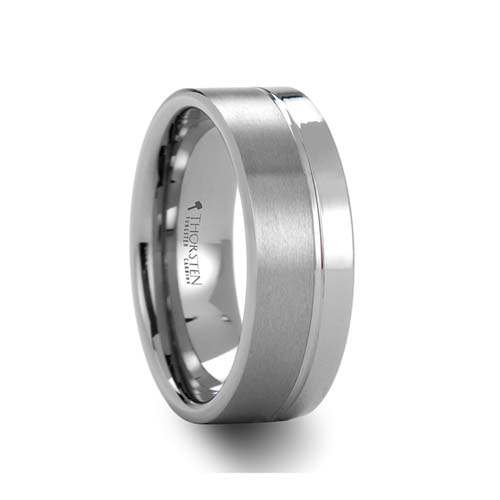 Thorsten SAN Antonio Flat Black Brushed Finish Tungsten Ring 6mm Wide Wedding Band from Roy Rose Jewelry