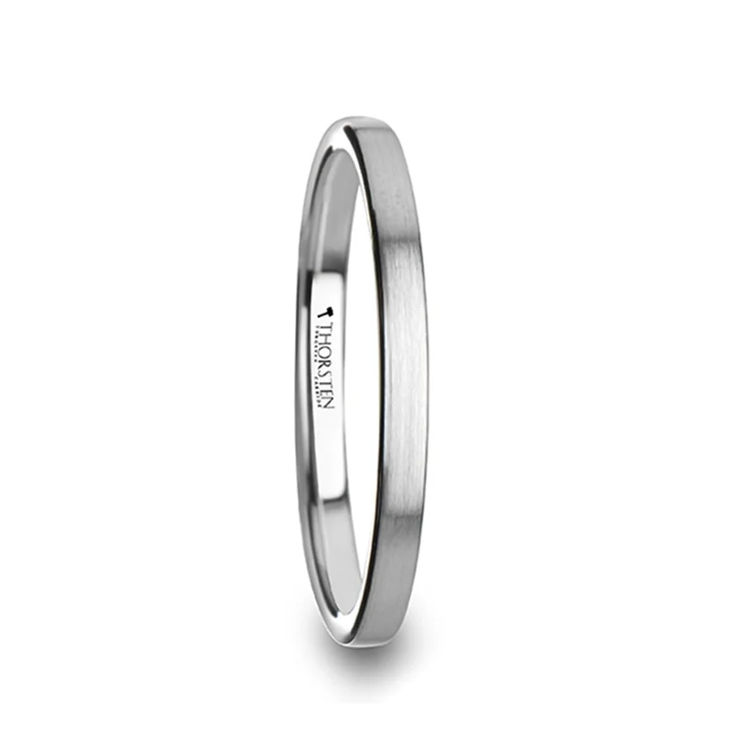 Thorsten Mercury Pipe Cut Tungsten Ring 2 mm wide