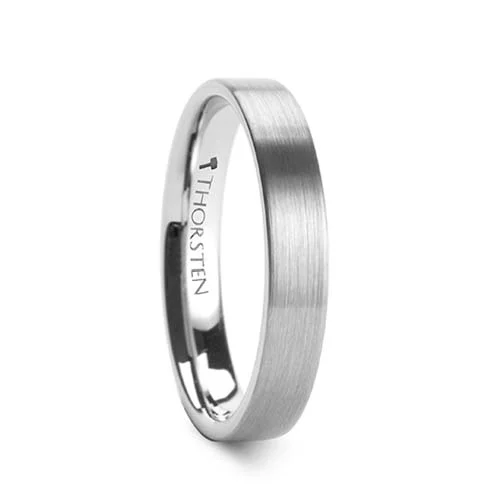 Thorsten Mercury Pipe Cut Tungsten Ring 4 mm wide