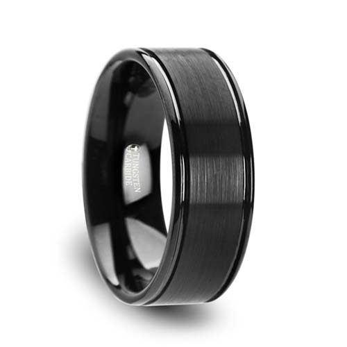 Thorsten Turner Black Tungsten Wedding Ring — Unique Titanium Wedding Rings